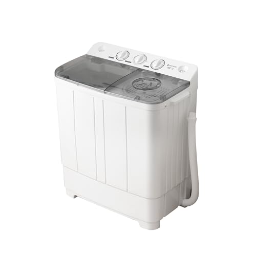 Freeberty 二槽式洗濯機 縦型 小型 2槽式 洗濯6kg/脱水槽4kg 大容量 タイマー機能付き キレイ 上開き コンパクト 一人暮らし 節電 まとめ洗い 脱水器 部屋干し 引越し 家庭用 家電(ホワイト, 2槽式-6KG)